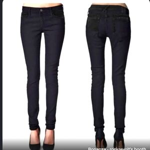 Kill City Lip Service Suede Faux Leather Junkie  Stretch Skinny Jeans Size 27